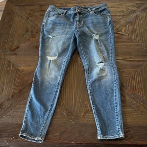 Maurices Classic Blue Distressed Skinny Jeans